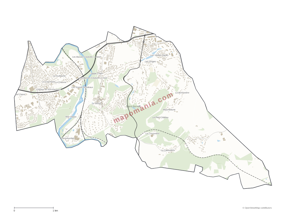Carte de Saint-Benoît à personnaliser