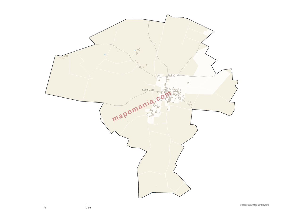 Carte de Saint-Clair à personnaliser