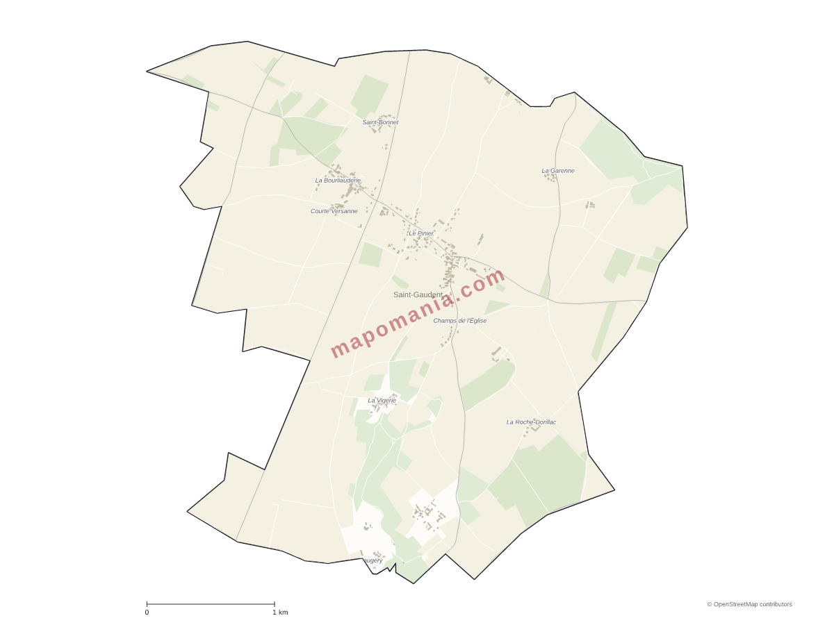 Carte de Saint-Gaudent à personnaliser