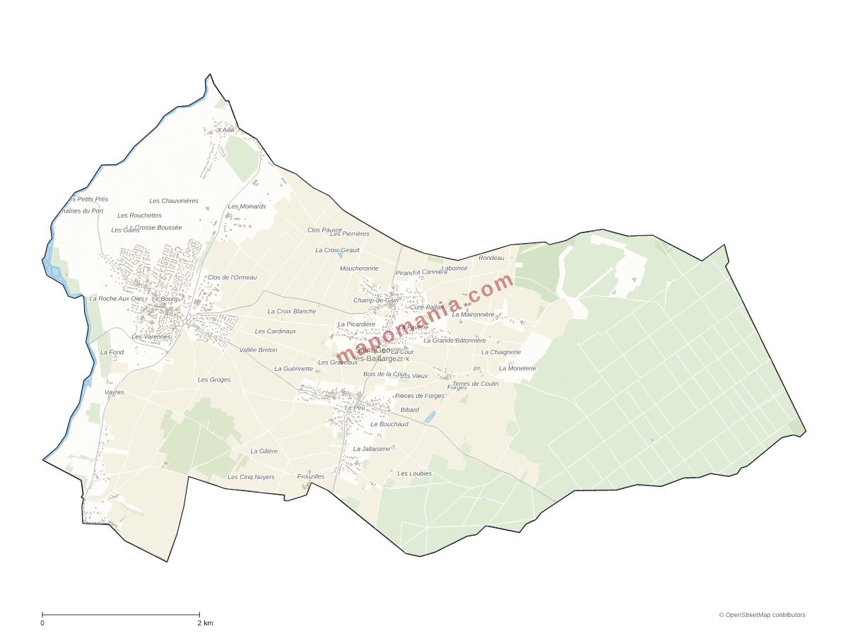 Carte de Saint-Georges-lès-Baillargeaux à personnaliser