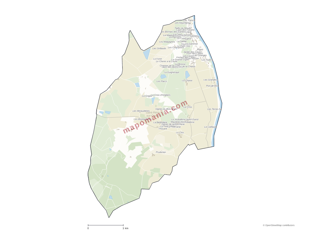 Carte de Saint-Rémy-sur-Creuse à personnaliser