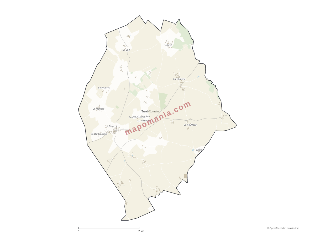 Carte de Saint-Romain à personnaliser