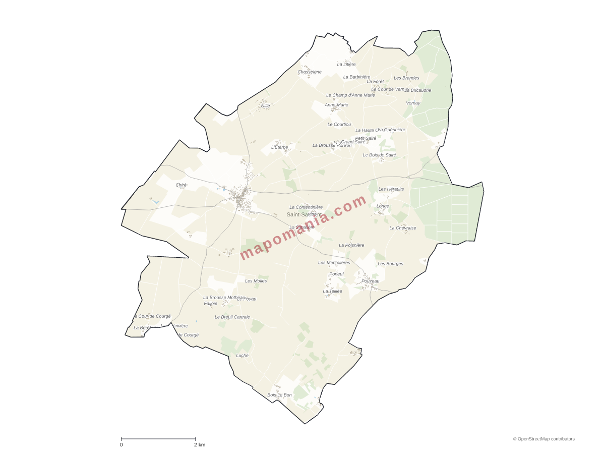 Carte de Saint-Sauvant à personnaliser