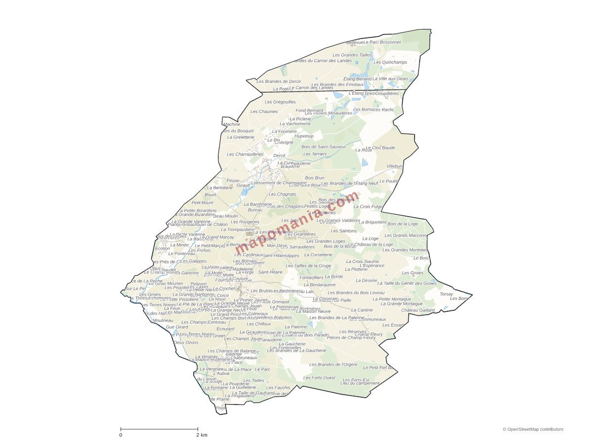 Carte de Senillé-Saint-Sauveur à personnaliser
