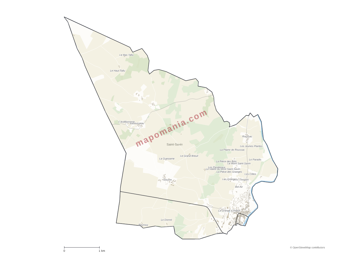 Carte de Saint-Savin à personnaliser