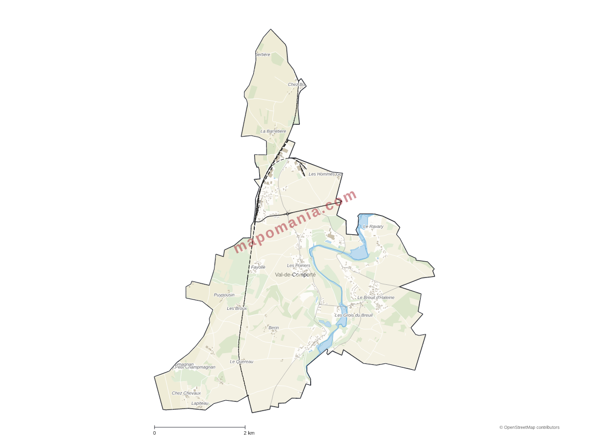 Carte de Val-de-Comporté à personnaliser