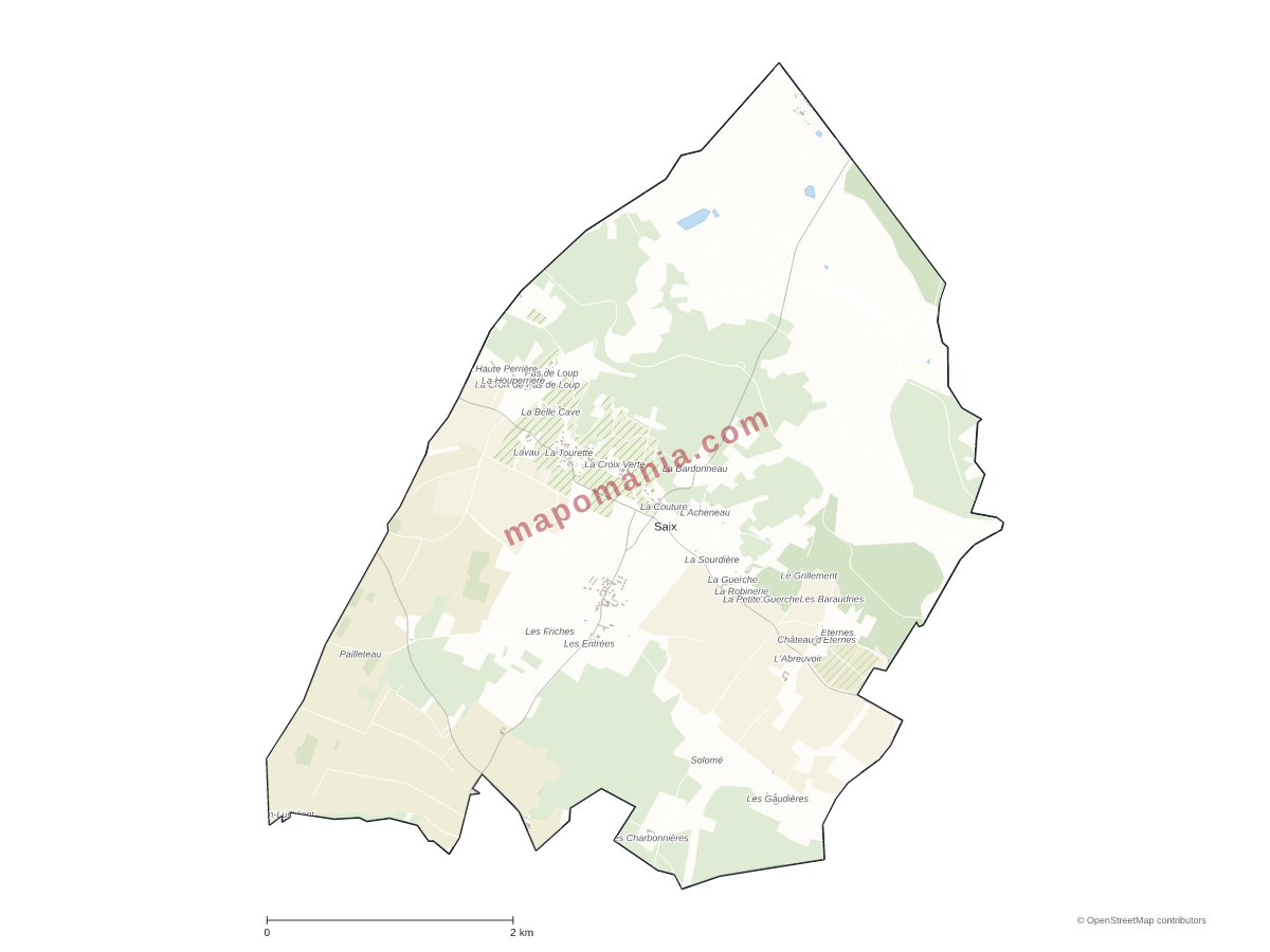 Carte de Saix à personnaliser