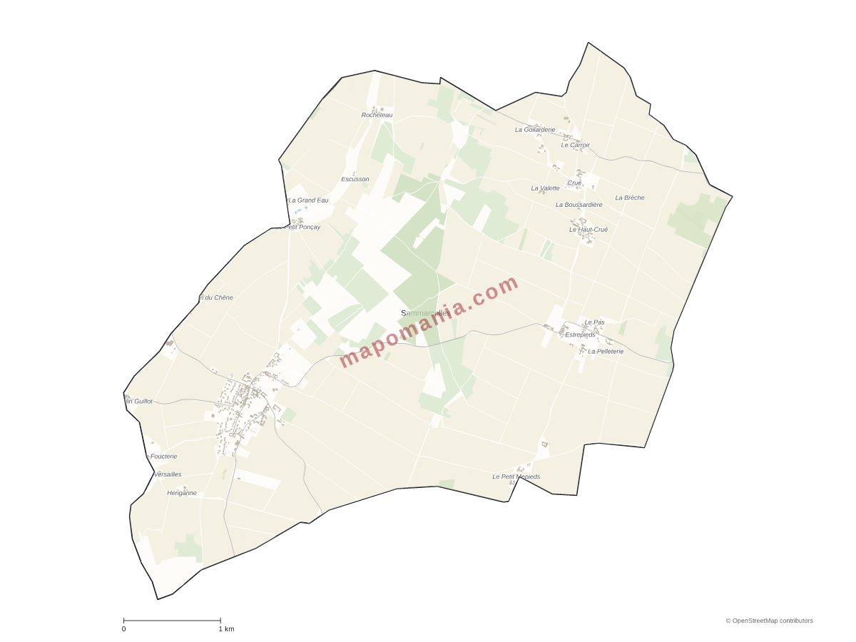 Carte de Sammarçolles à personnaliser