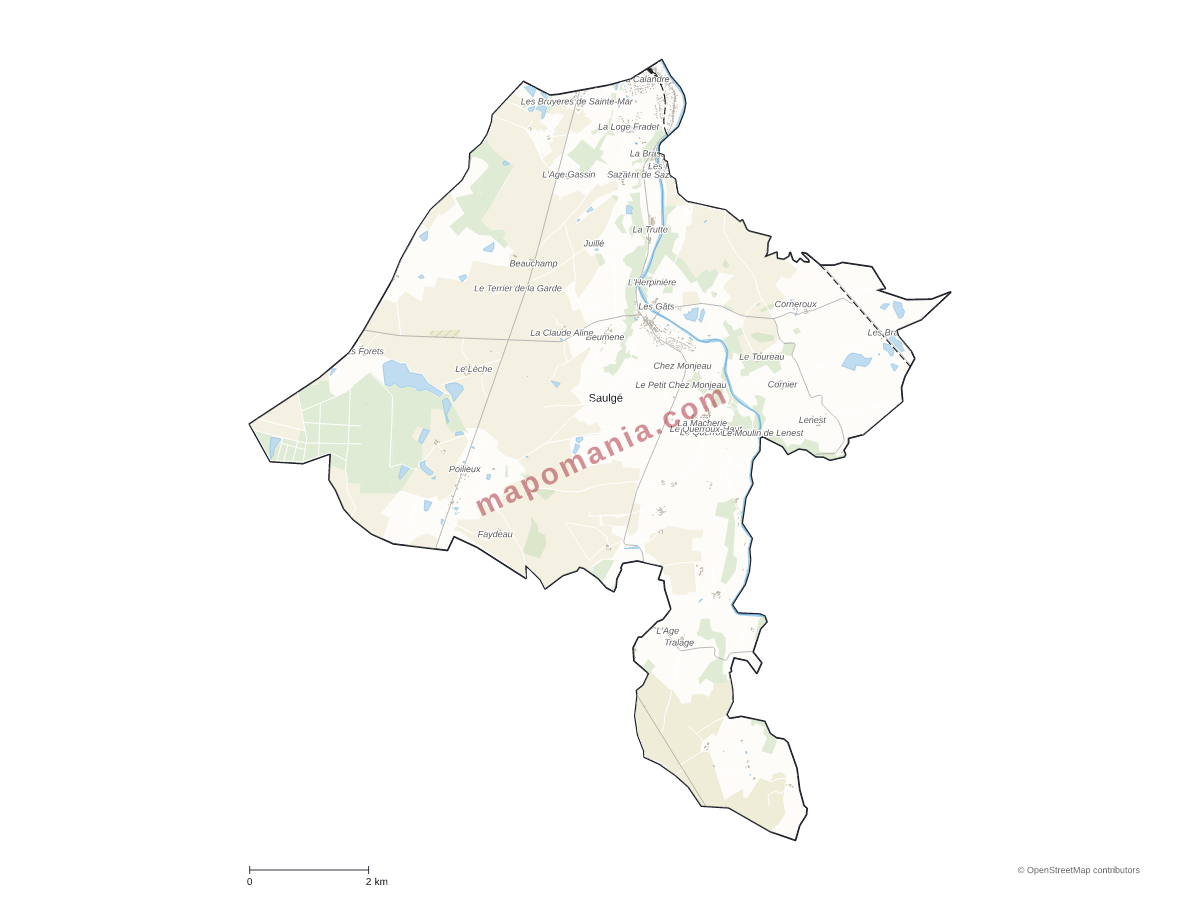 Carte de Saulgé à personnaliser
