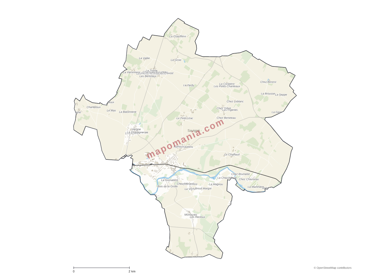 Carte de Savigné à personnaliser