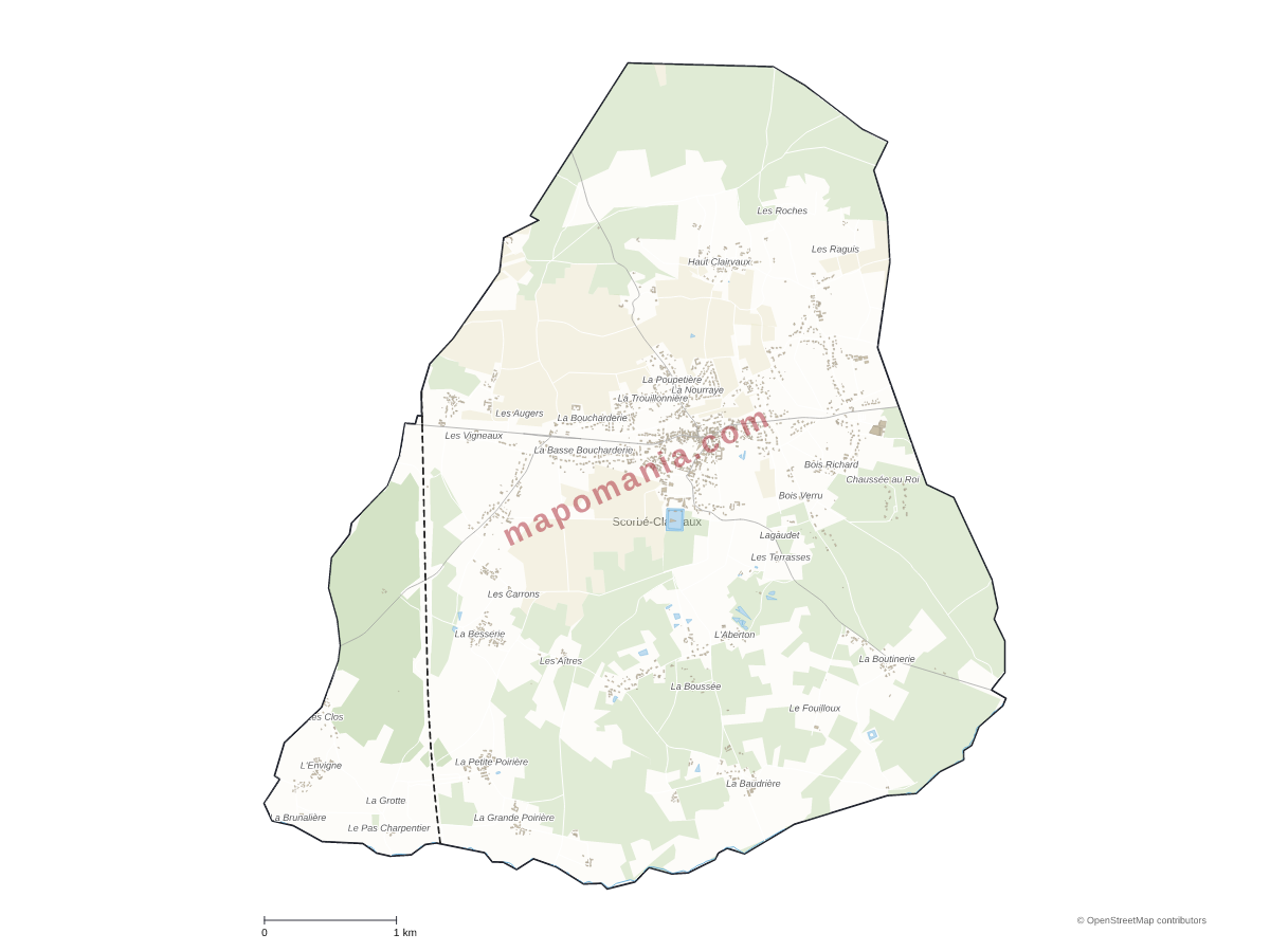 Carte de Scorbé-Clairvaux à personnaliser