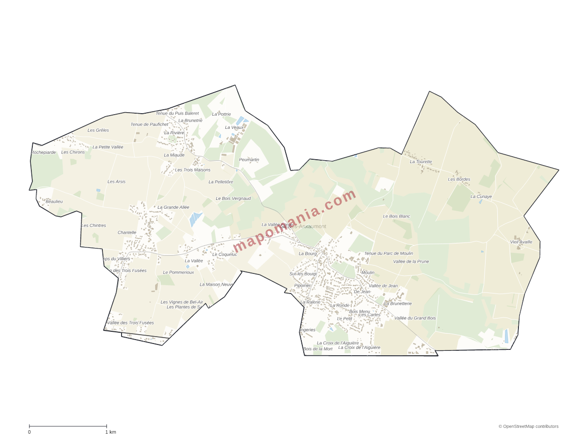 Carte de Sèvres-Anxaumont à personnaliser