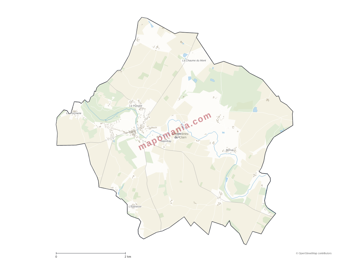 Carte de Sommières-du-Clain à personnaliser
