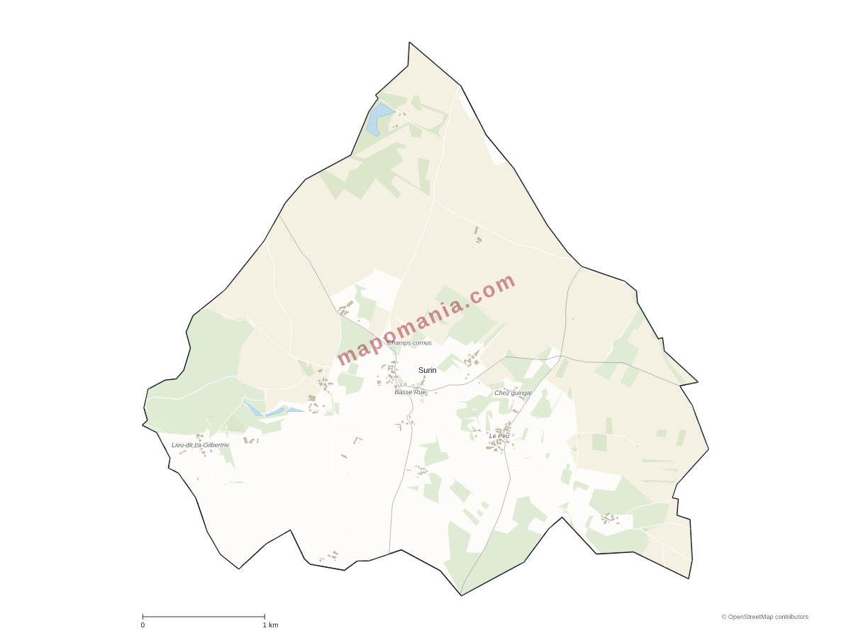 Carte de Surin à personnaliser