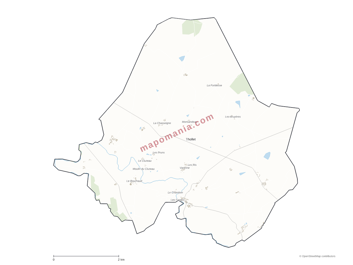 Carte de Thollet à personnaliser