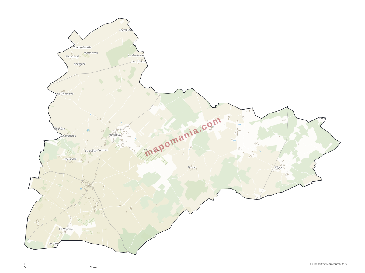 Carte de Thurageau à personnaliser