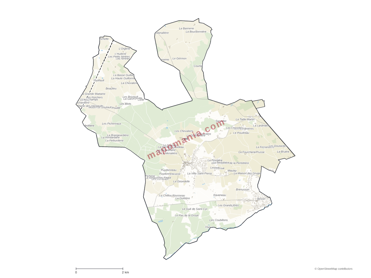 Carte de Thuré à personnaliser