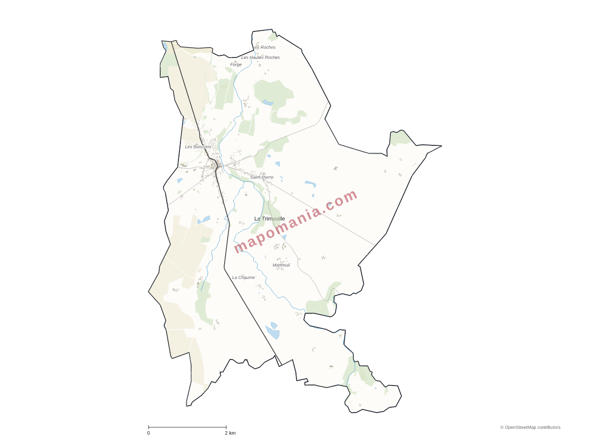 Carte de La Trimouille à personnaliser