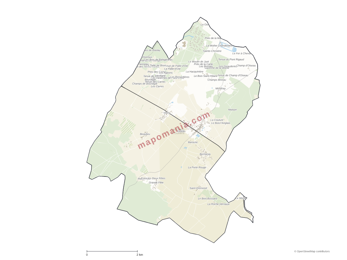 Carte de Les Trois-Moutiers à personnaliser