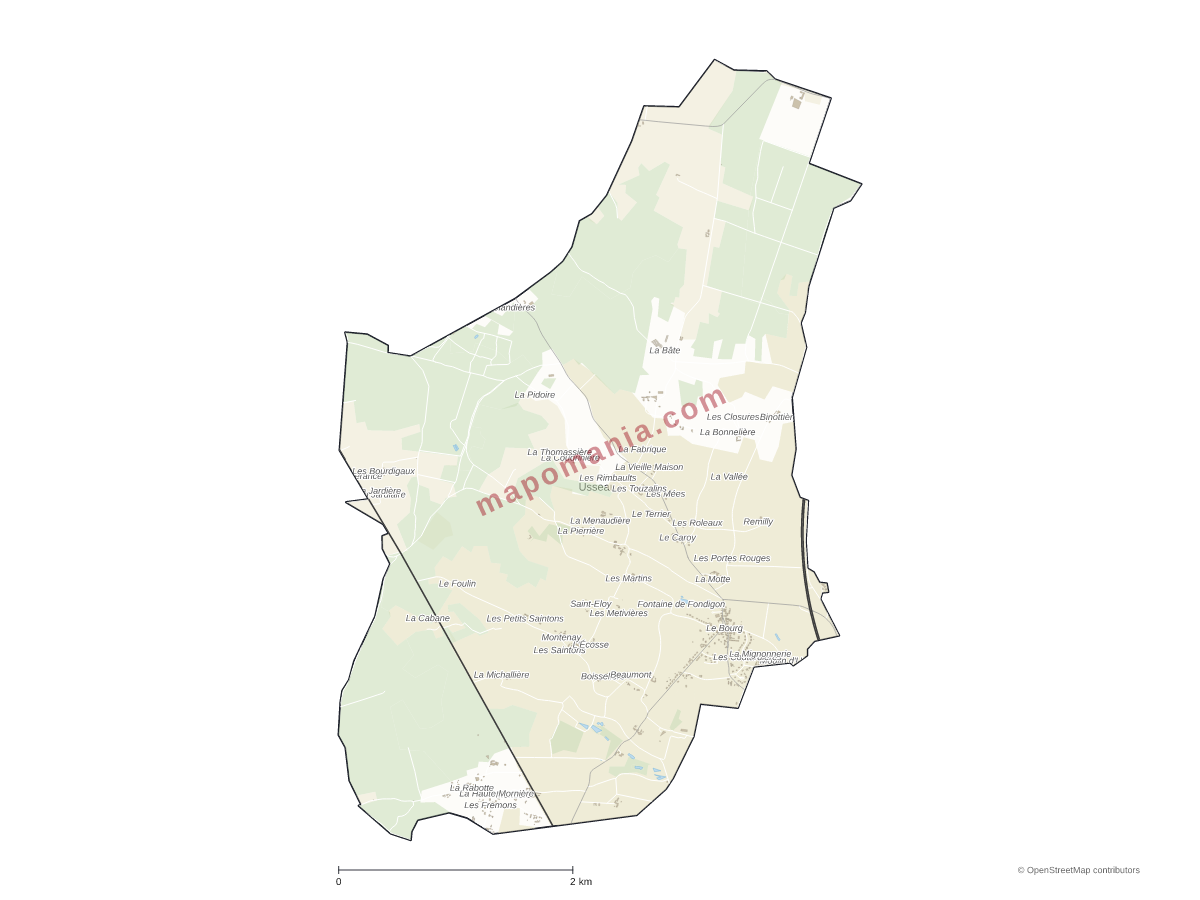 Carte de Usseau à personnaliser
