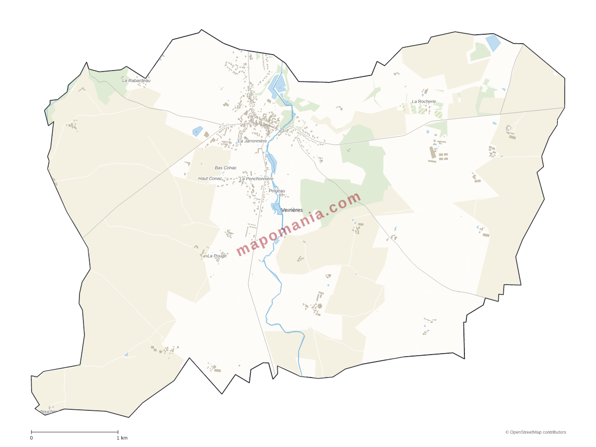 Carte de Verrières à personnaliser