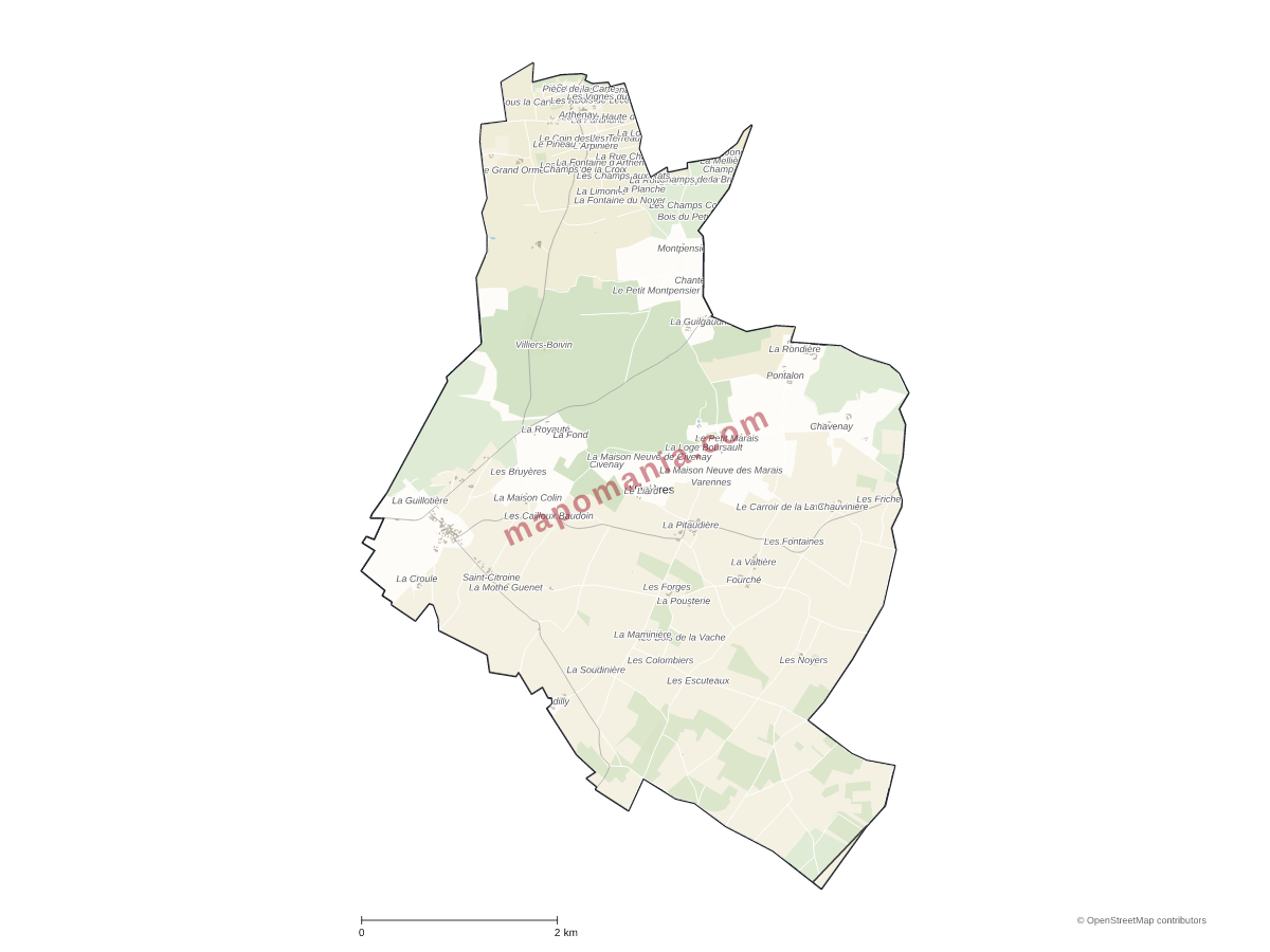 Carte de Vézières à personnaliser