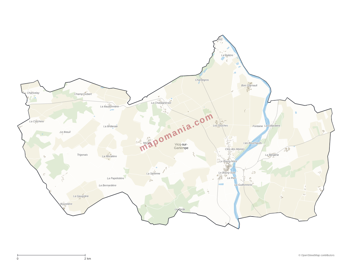 Carte de Vicq-sur-Gartempe à personnaliser