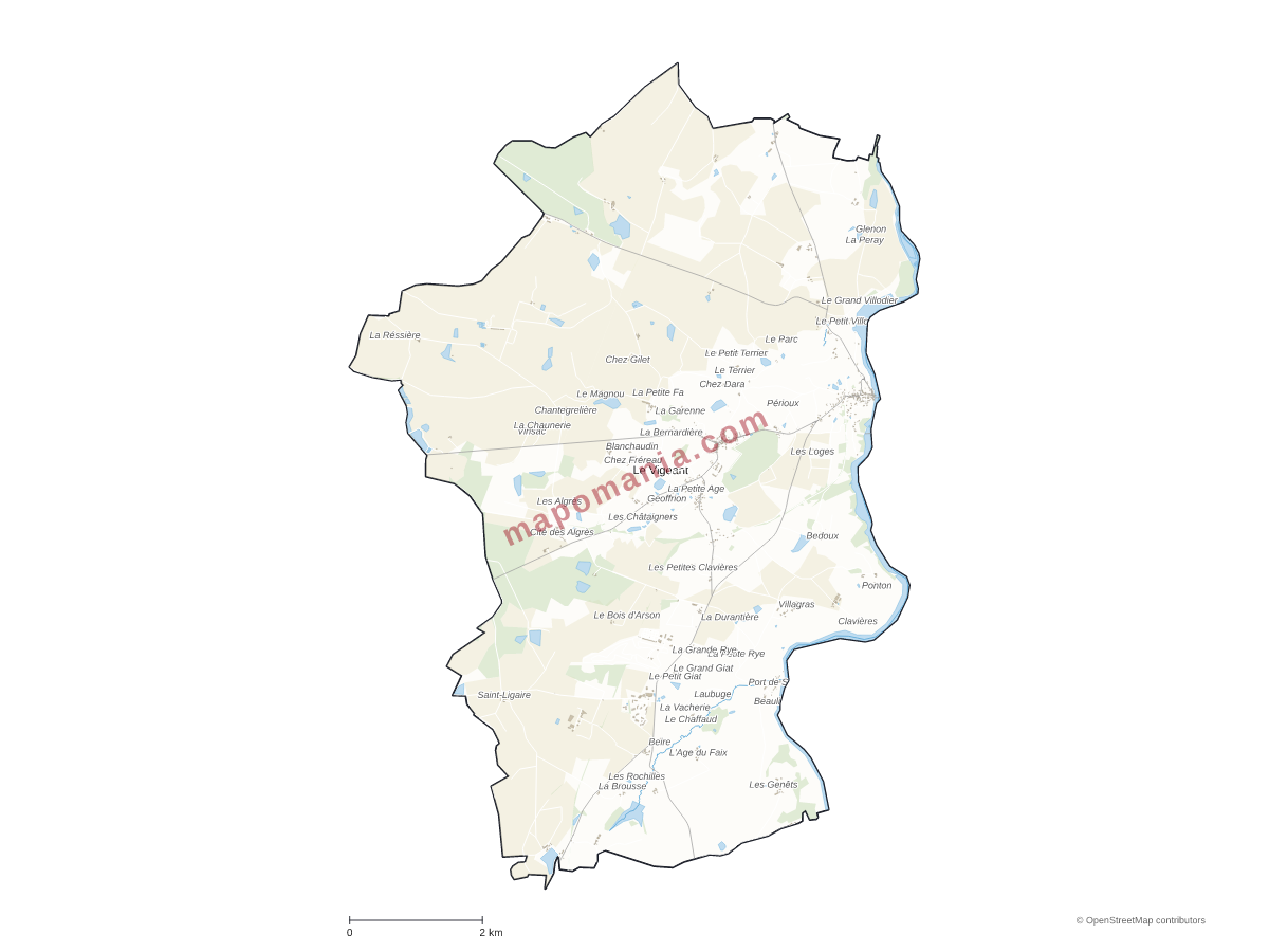 Carte de Le Vigeant à personnaliser