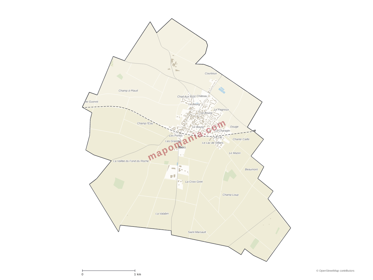 Carte de Villiers à personnaliser