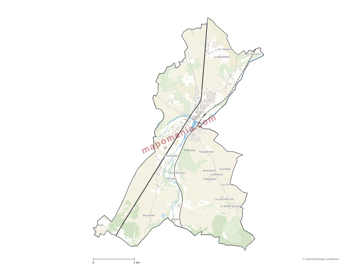 Carte de Vivonne à personnaliser
