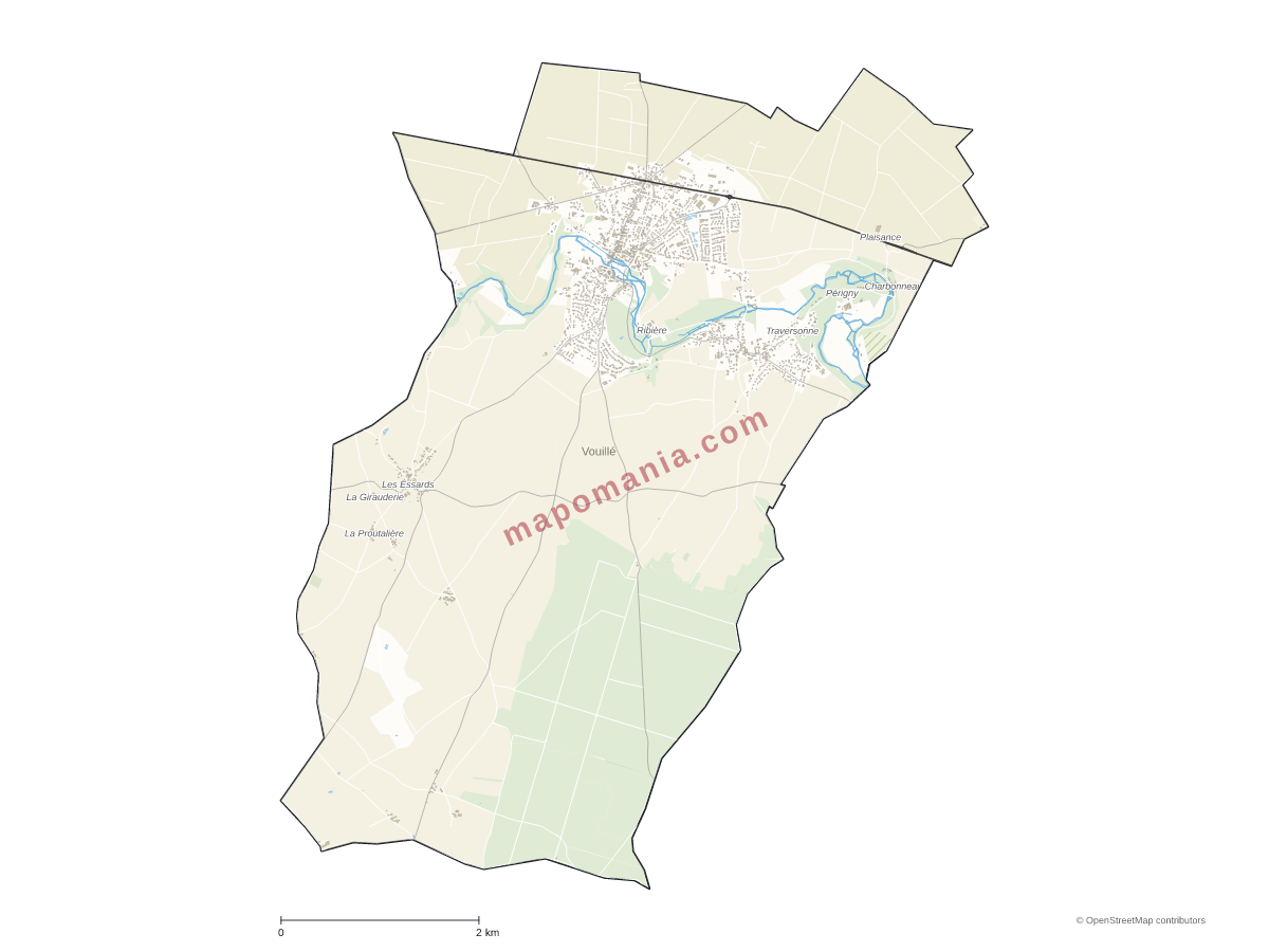Carte de Vouillé à personnaliser