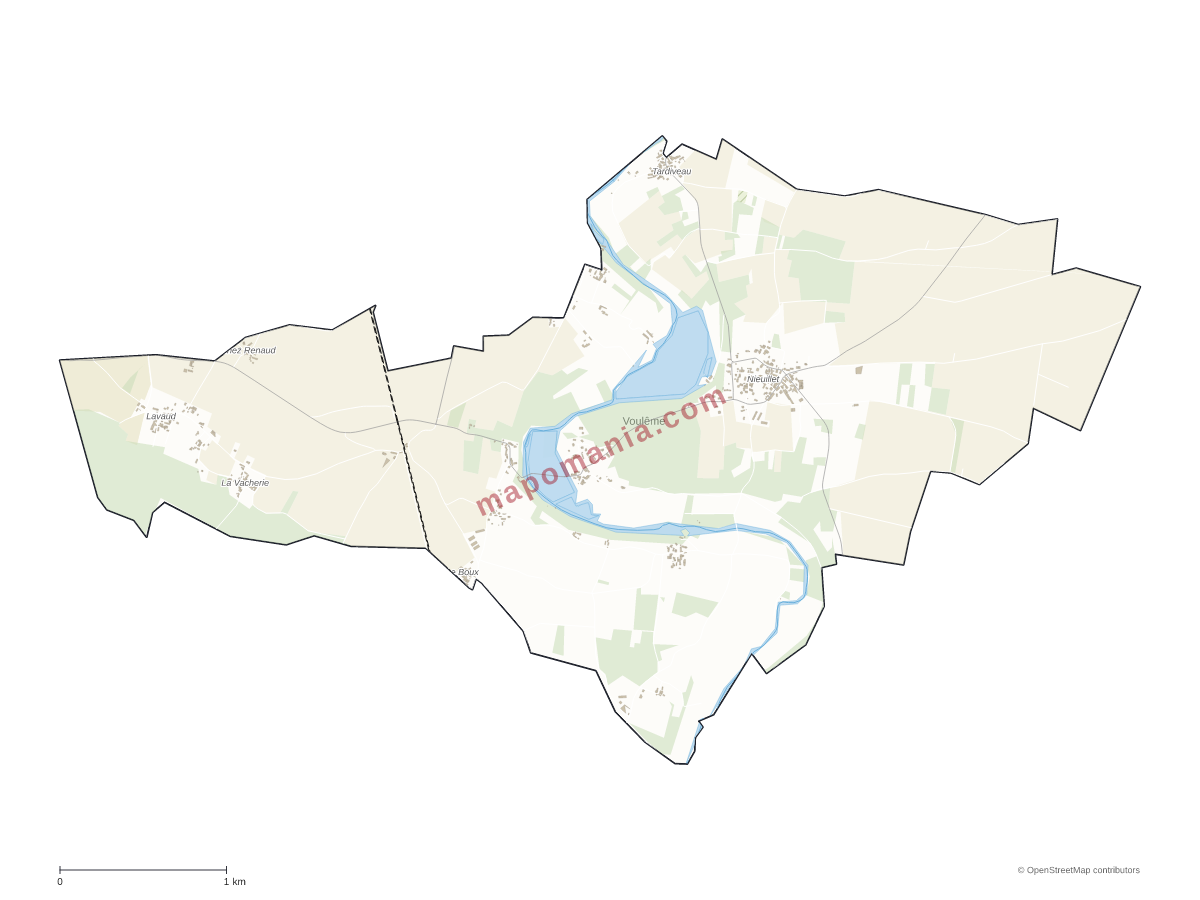Carte de Voulême à personnaliser