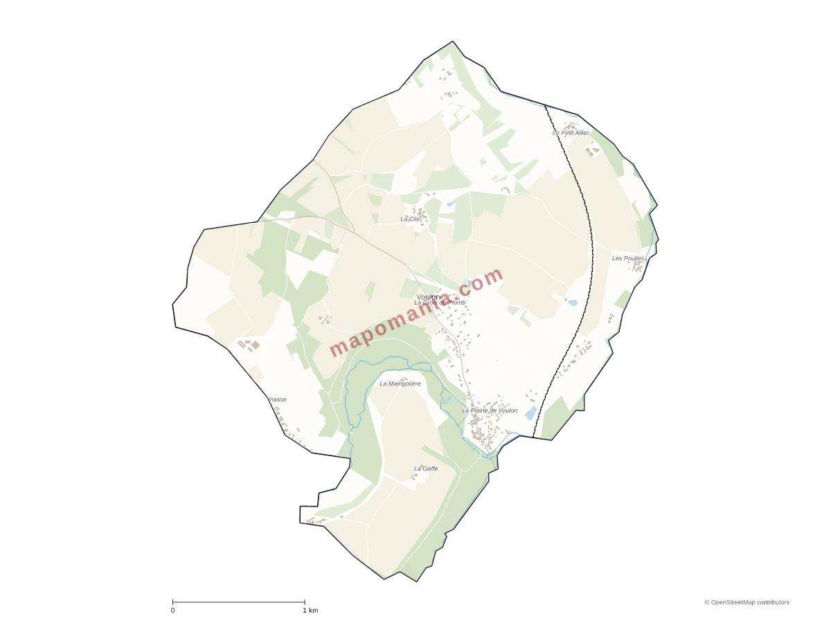 Carte de Voulon à personnaliser