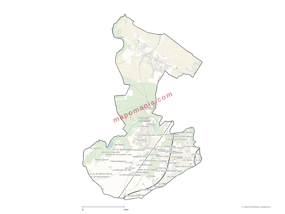 Carte de Vouneuil-sous-Biard à personnaliser