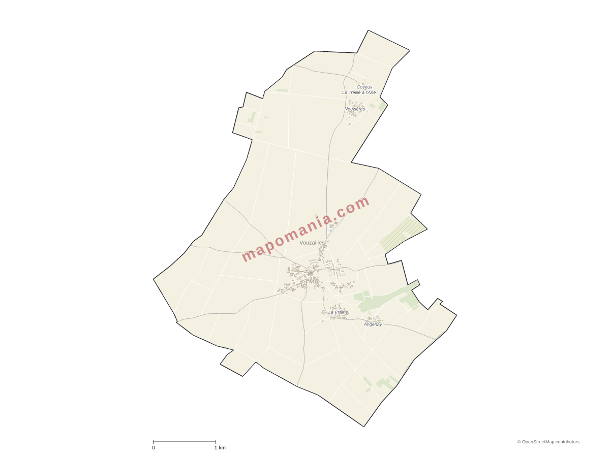 Carte de Vouzailles à personnaliser