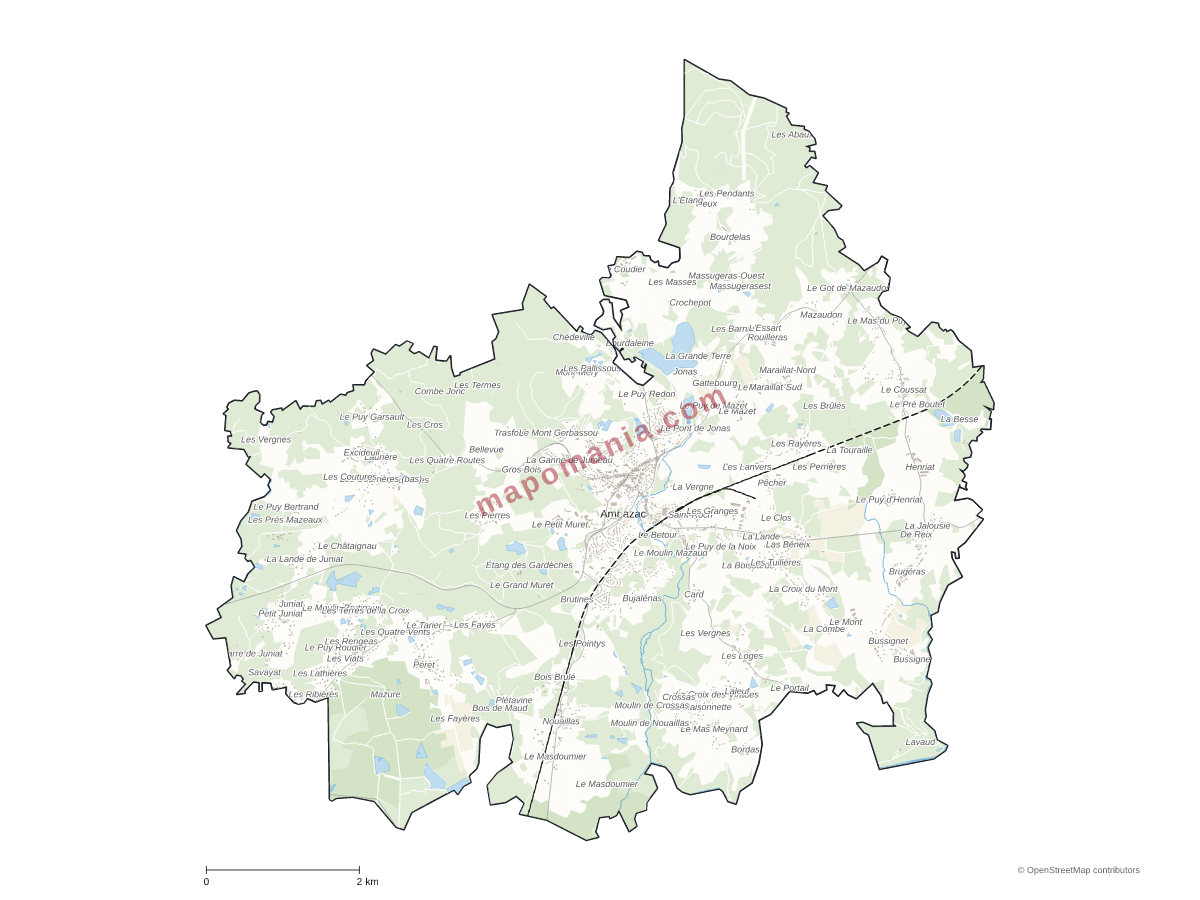 Carte de Ambazac à personnaliser
