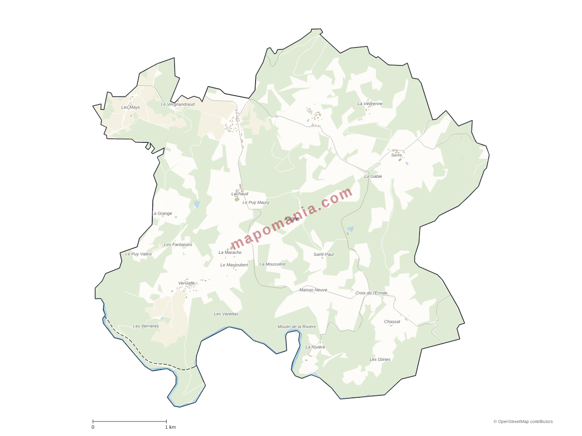 Carte de Augne à personnaliser