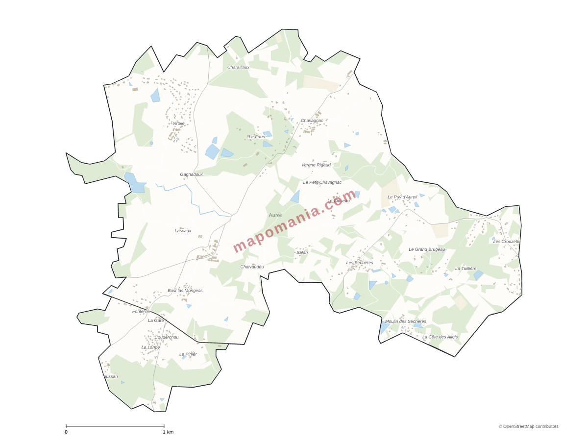 Carte de Aureil à personnaliser