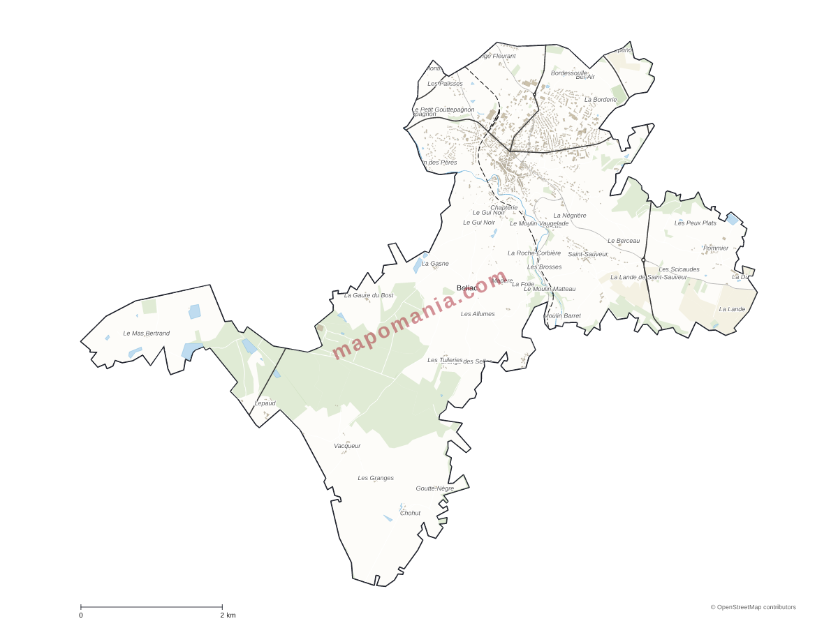 Carte de Bellac à personnaliser