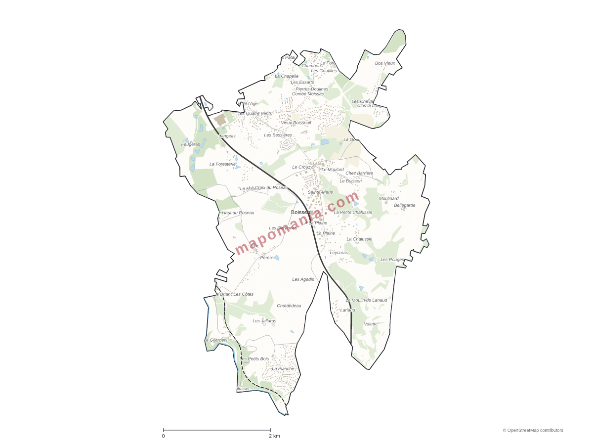 Carte de Boisseuil à personnaliser