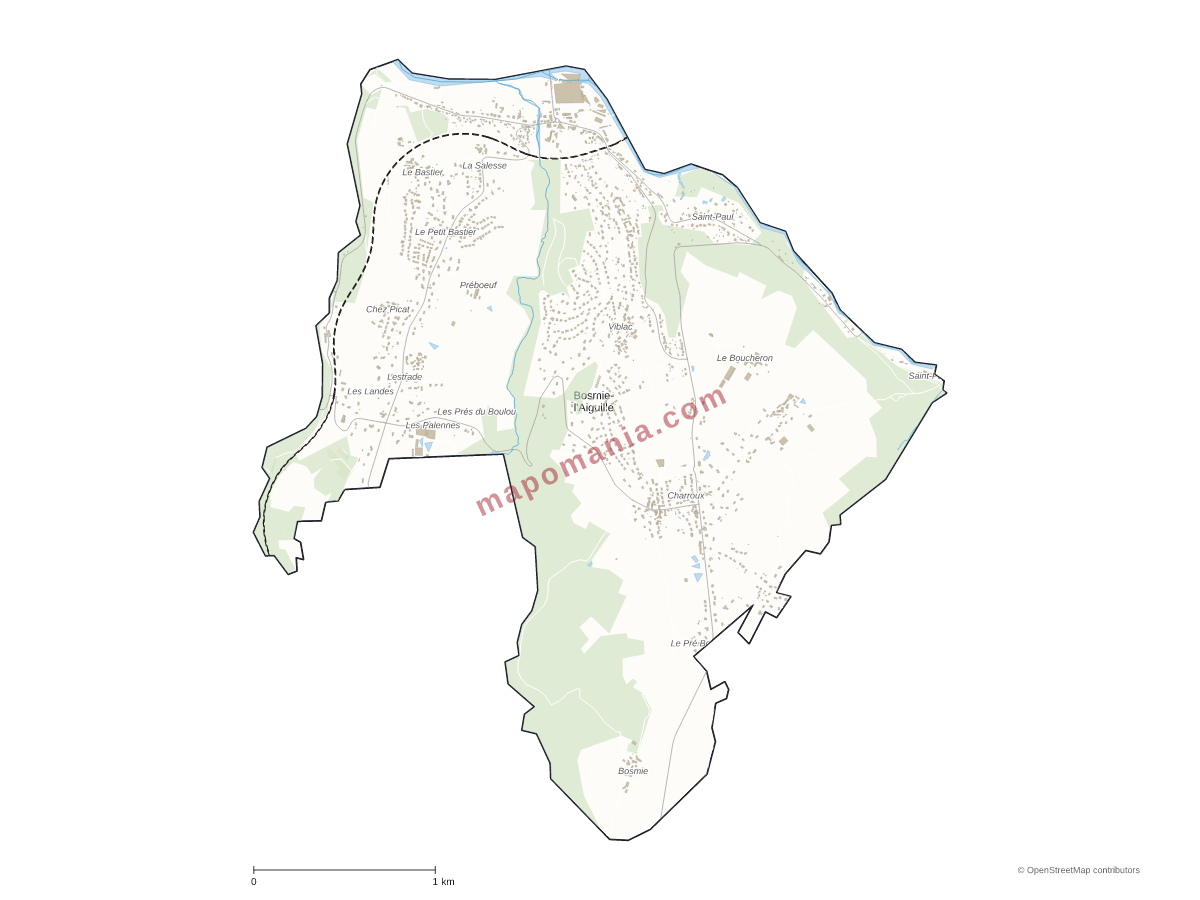 Carte de Bosmie-l'Aiguille à personnaliser