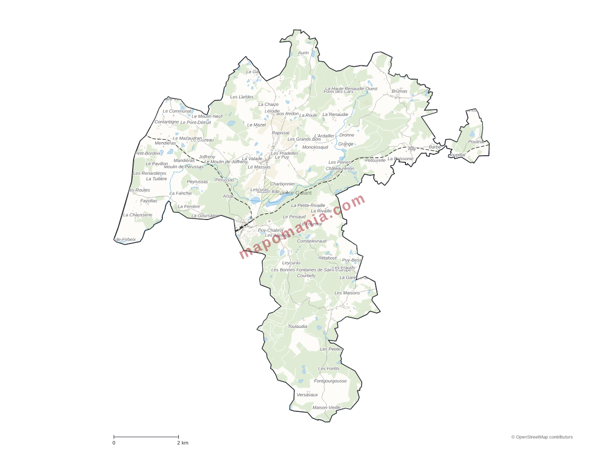 Carte de Bussière-Galant à personnaliser