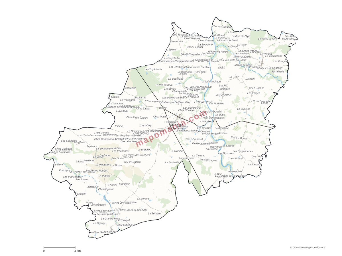 Carte de Val-d'Oire-et-Gartempe à personnaliser