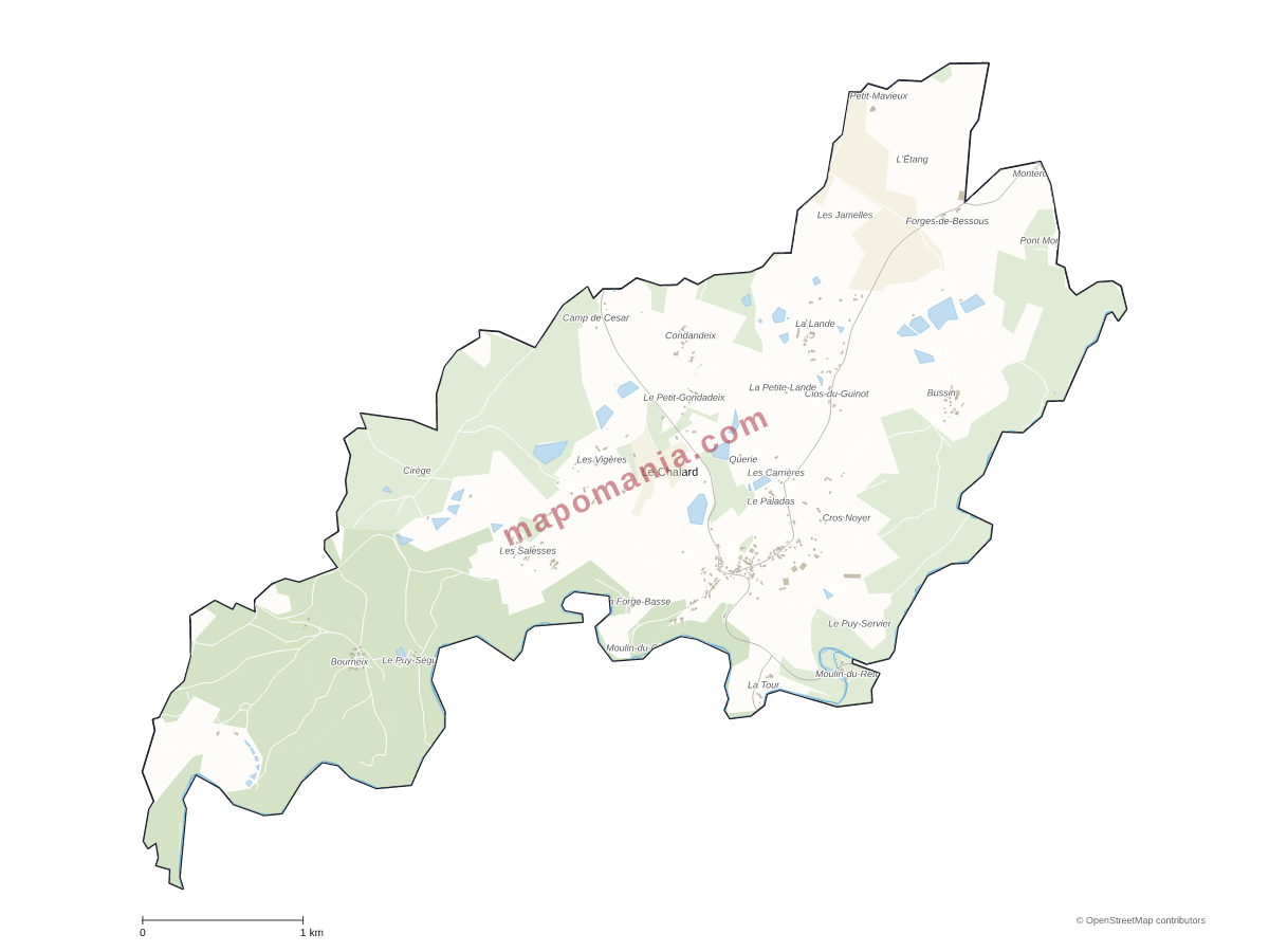 Carte de Le Chalard à personnaliser