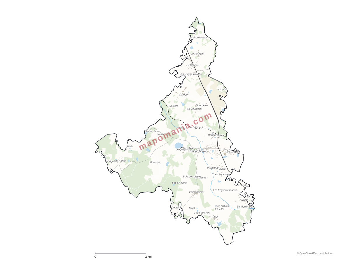 Carte de Chamboret à personnaliser