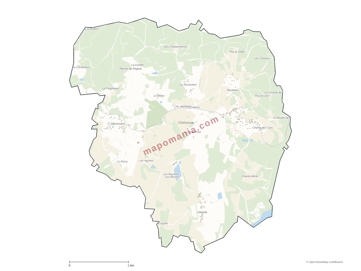 Carte de Cheissoux à personnaliser