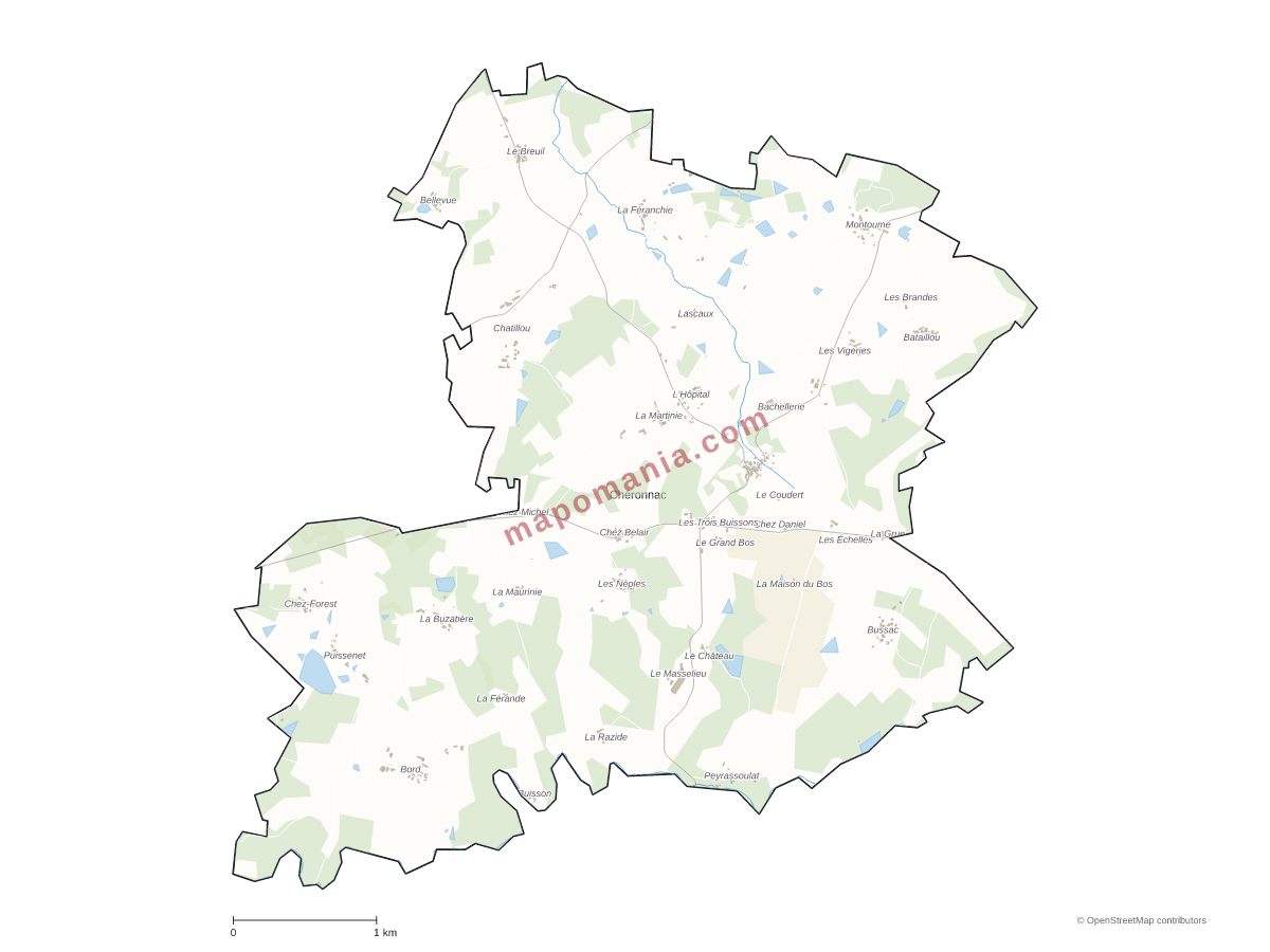 Carte de Chéronnac à personnaliser