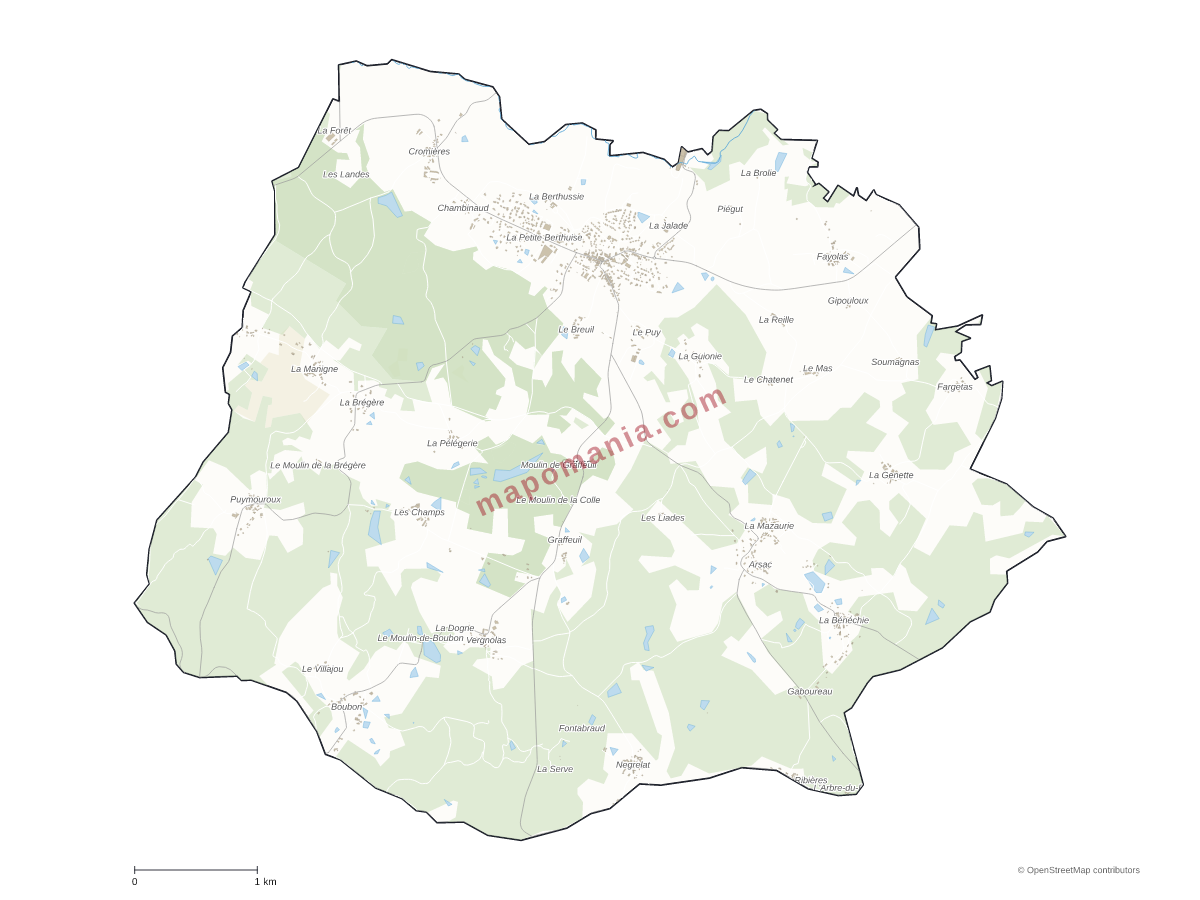 Carte de Cussac à personnaliser