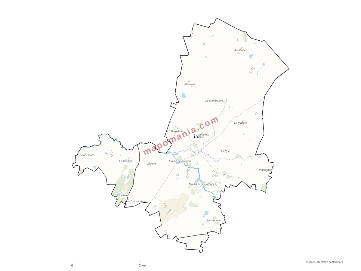 Carte de Dinsac à personnaliser