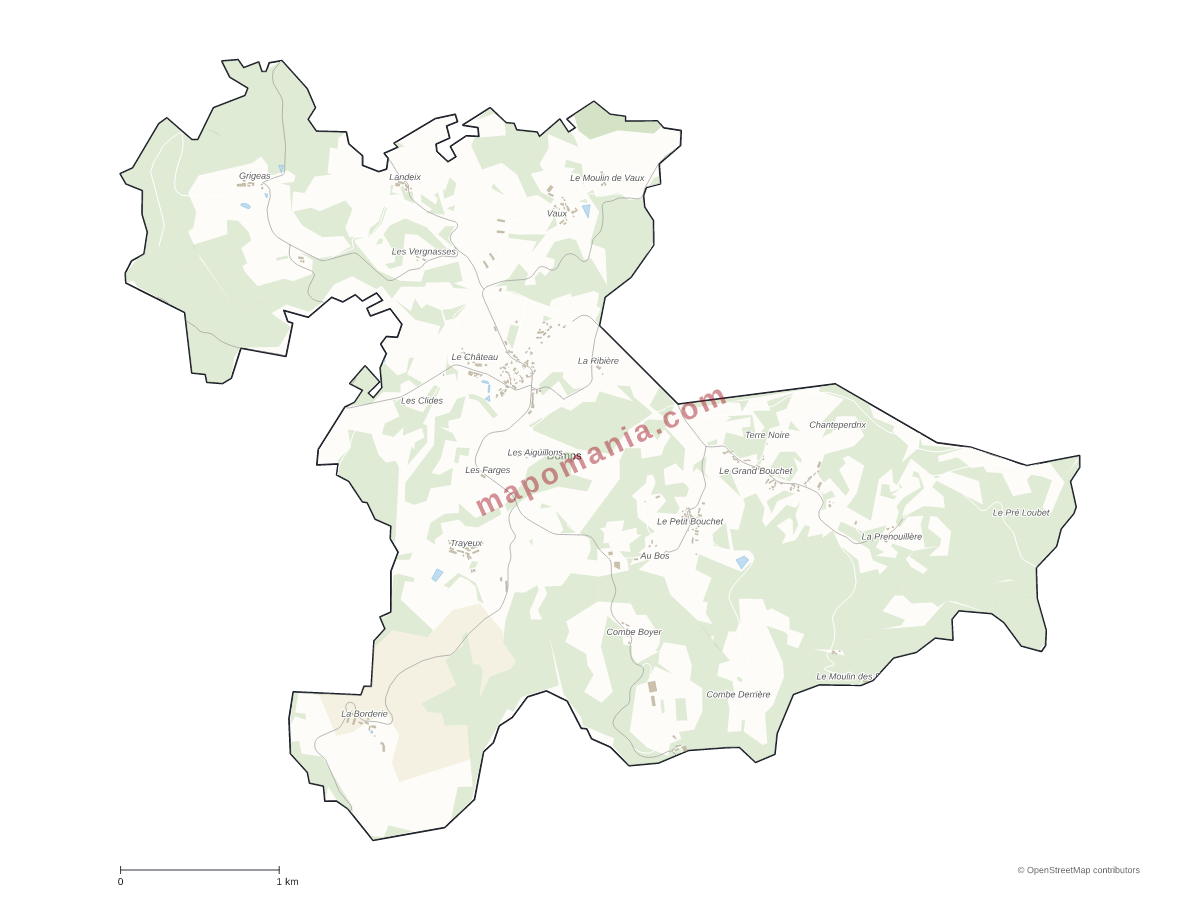 Carte de Domps à personnaliser